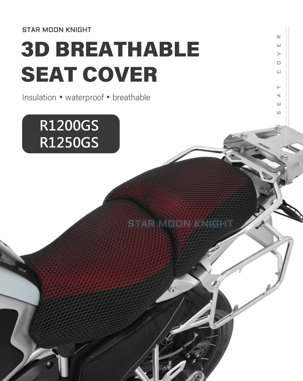Motorcycle Anti-Slip 3D Mesh Fabric Seat Cover Breathable Waterproof Cushion For BMW R1200GS R 1200 GS LC ADV Adventure R1250GS