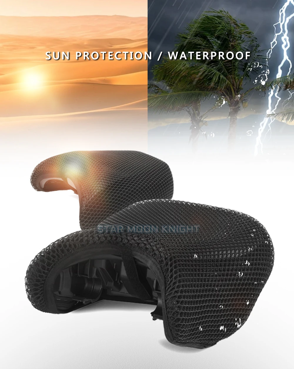 Motorcycle Anti-Slip 3D Mesh Fabric Seat Cover Breathable Waterproof Cushion For BMW R1200GS R 1200 GS LC ADV Adventure R1250GS