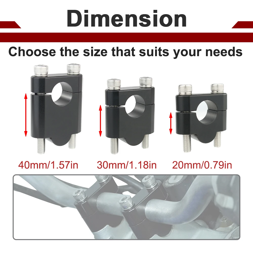 22mm 7/8" Handlebar Risers Mount Clamps Fit For Honda Grom MSX125 ST1100 NC700X NC750X CB500X CB250F Hornet250 CB300F CB400