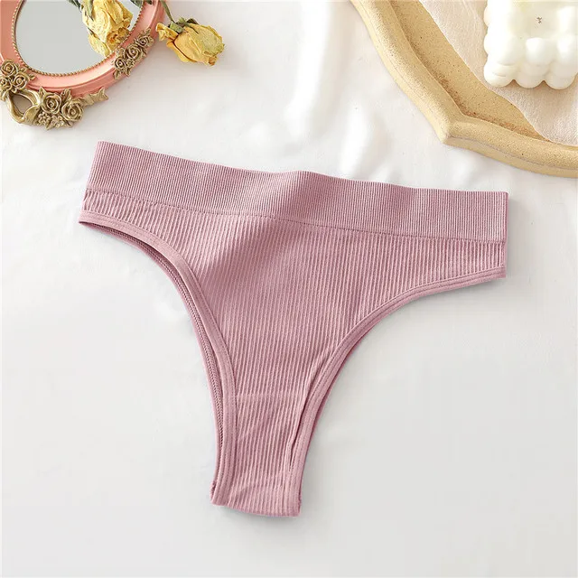 FINETOO Women's Panties Seamless High Waisted Thongs Woman Comfortable Briefs 9 Colors S-XL Sexy Underpants For Women