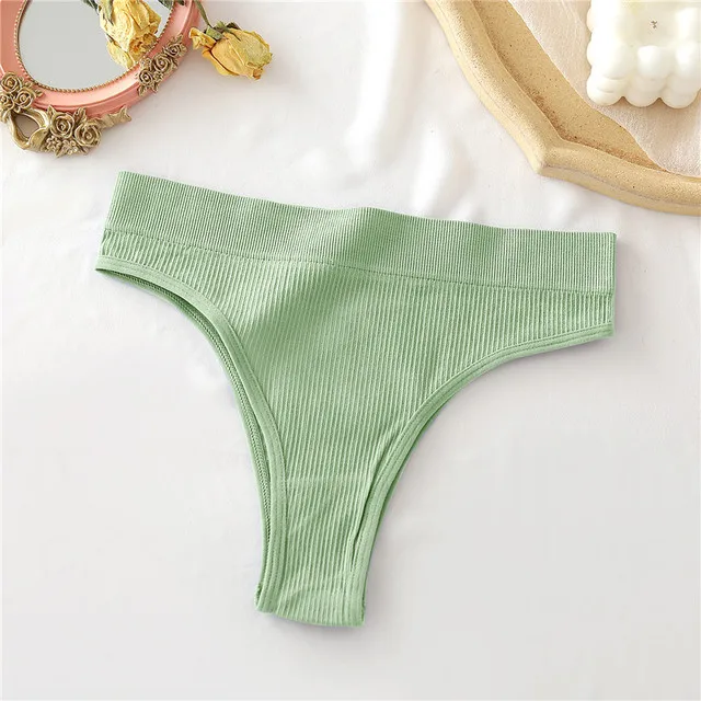 FINETOO Women's Panties Seamless High Waisted Thongs Woman Comfortable Briefs 9 Colors S-XL Sexy Underpants For Women