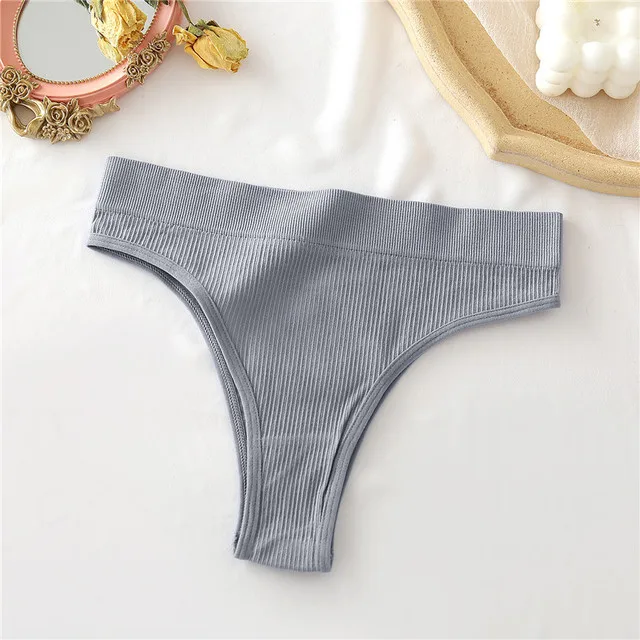 FINETOO Women's Panties Seamless High Waisted Thongs Woman Comfortable Briefs 9 Colors S-XL Sexy Underpants For Women