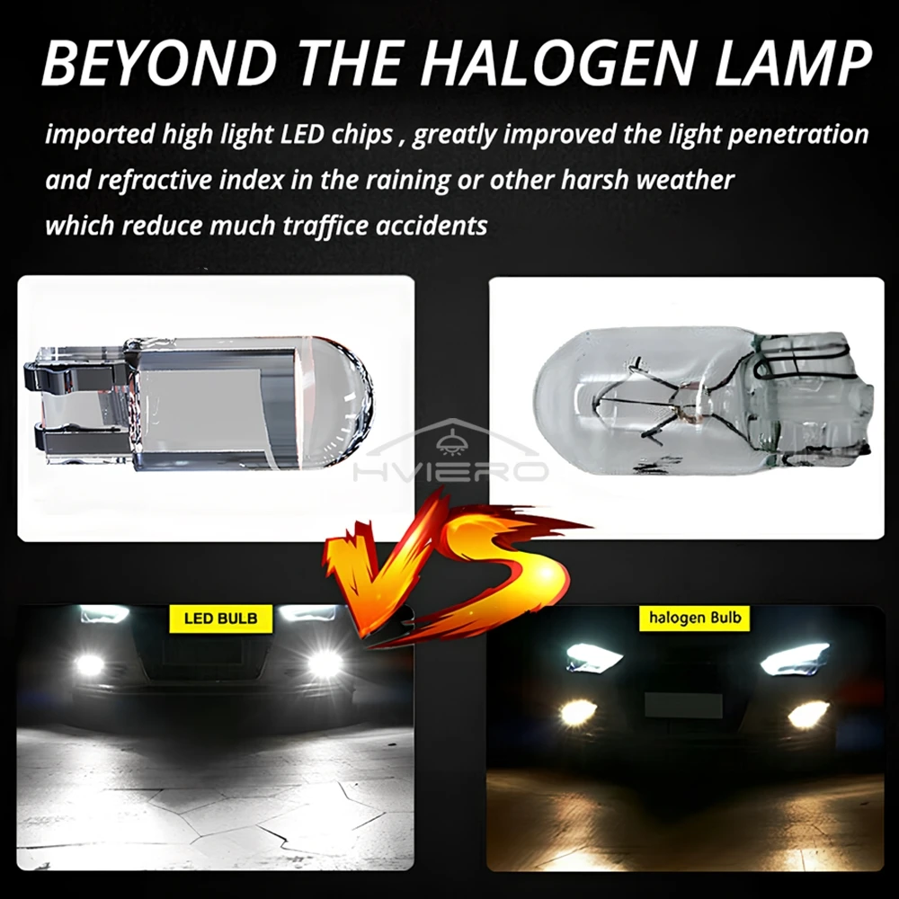 2PCS W5W 194 T10 Glass Housing Cob LED Home Bulb 6000K Wedge License Plate Lamp Dome Light White Diedo Auto Interior Read 12V DC