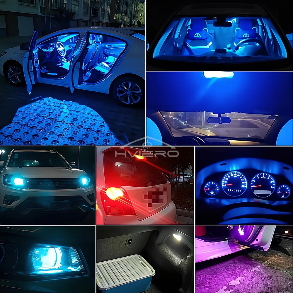 2PCS W5W 194 T10 Glass Housing Cob LED Home Bulb 6000K Wedge License Plate Lamp Dome Light White Diedo Auto Interior Read 12V DC