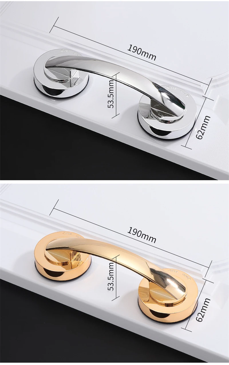 KK&FING Glass Door Sliding Door Handles Closet Cupboard Door Handles Toilet Lid Refrigerator Door Suction Cup Pulls Free Punch