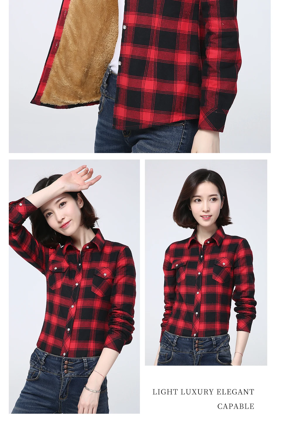 2026 Winter New Women's Warm Plaid Shirt Coat Casual Fleece Velvet Plus Thicke Tops Brand College Style Woman Clothes Outerwear