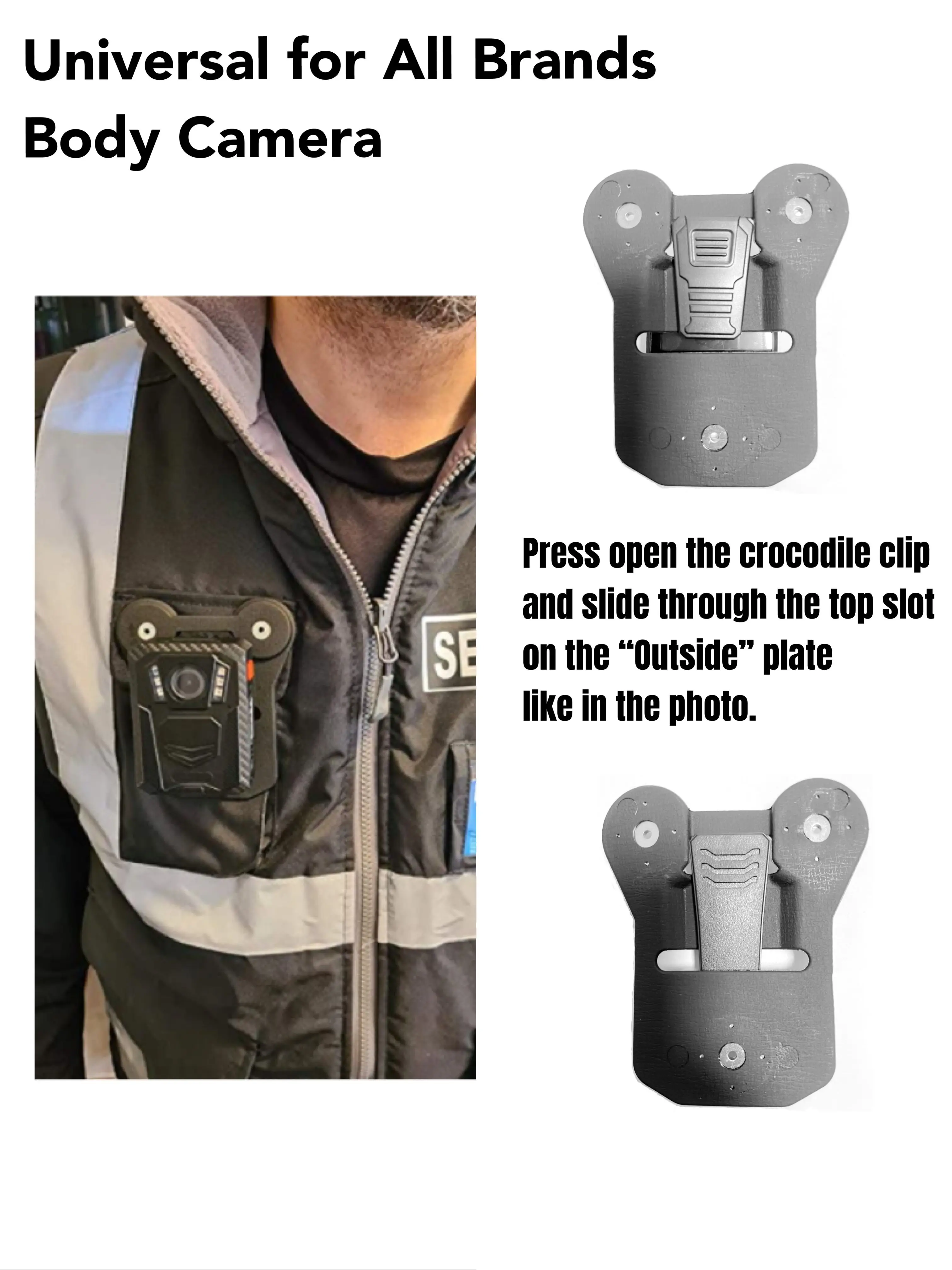 Universal Magnetic Police Camera Mount Compatible for All Brands Bodycams Strong Rare Earth Magnet Suction Clip