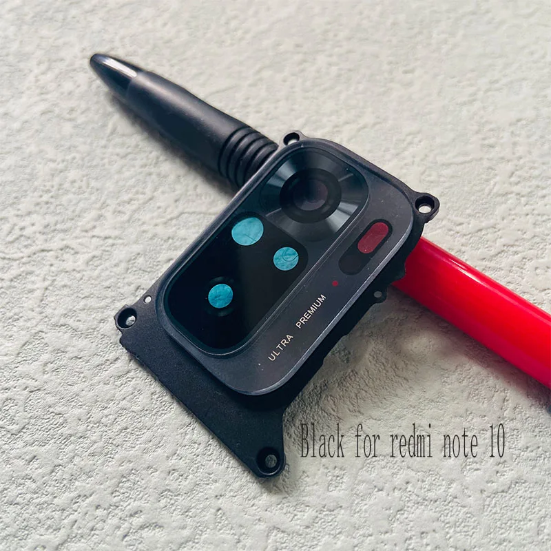 New For Xiaomi Redmi Note 10 10S Back Camera Glass Rear Lens Frame With Glue Sticker Adhesive 4G 5G 10T