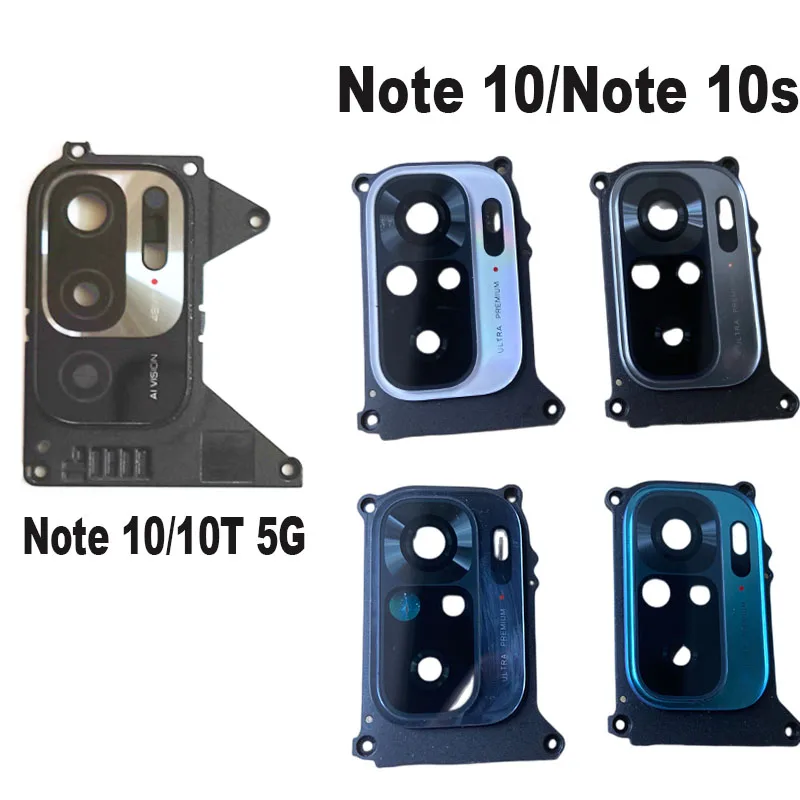 New For Xiaomi Redmi Note 10 10S Back Camera Glass Rear Lens Frame With Glue Sticker Adhesive 4G 5G 10T