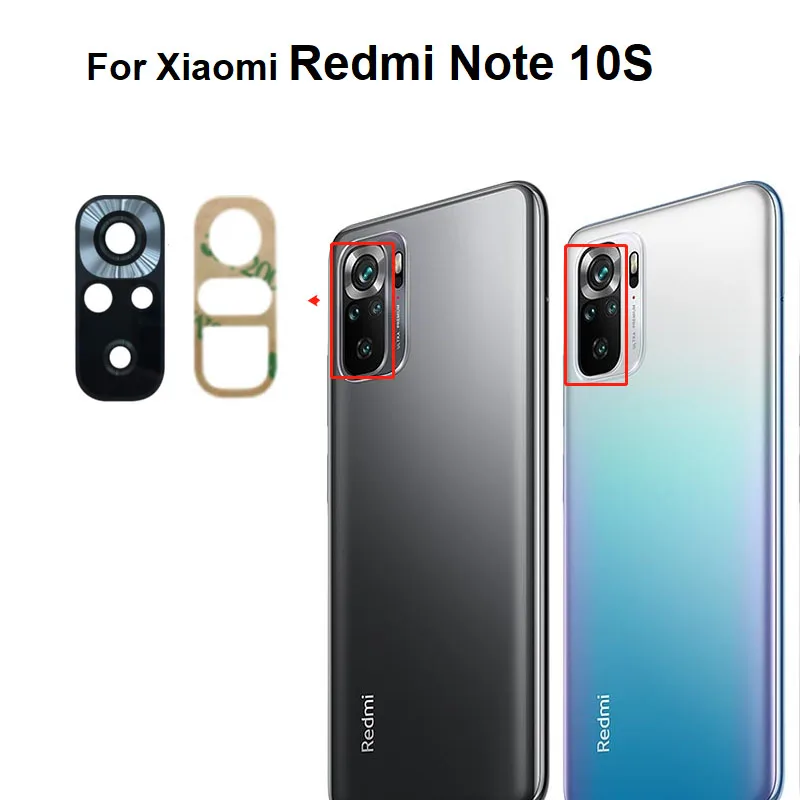 New For Xiaomi Redmi Note 10 10S Back Camera Glass Rear Lens Frame With Glue Sticker Adhesive 4G 5G 10T