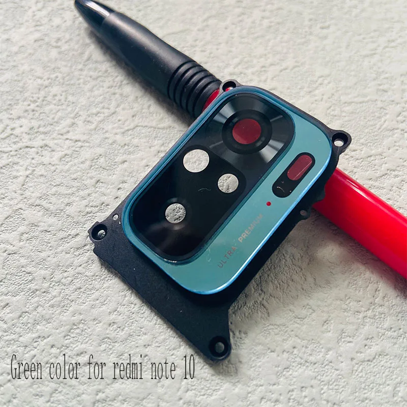 New For Xiaomi Redmi Note 10 10S Back Camera Glass Rear Lens Frame With Glue Sticker Adhesive 4G 5G 10T