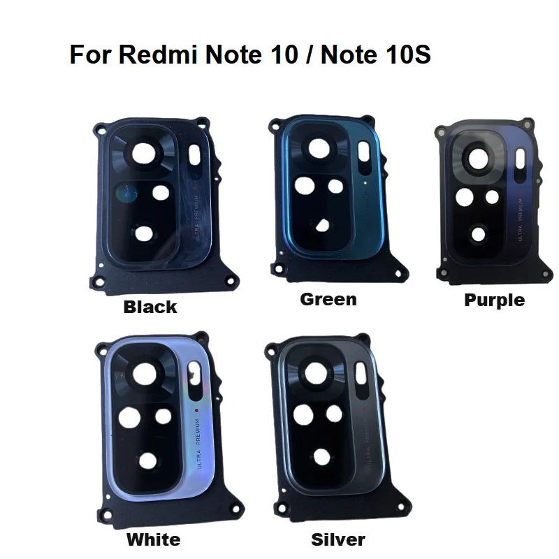 New For Xiaomi Redmi Note 10 10S Back Camera Glass Rear Lens Frame With Glue Sticker Adhesive 4G 5G 10T