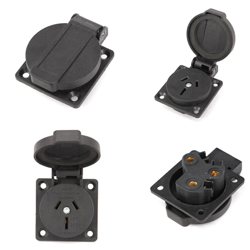 1pcs Black 10A 15A Australia Outdoor Industry Waterproof Socket New Zealand AU Power Electrical Wiring Receptacle Outlet 250V