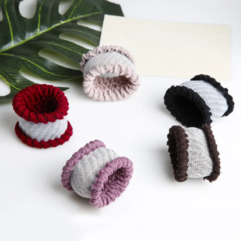 10PCS Big High Elastic Hair Bands Basic Black Wide Side Thick Rubber Band Women Girl Ponytail Holder Scrunchies Hair Accessories