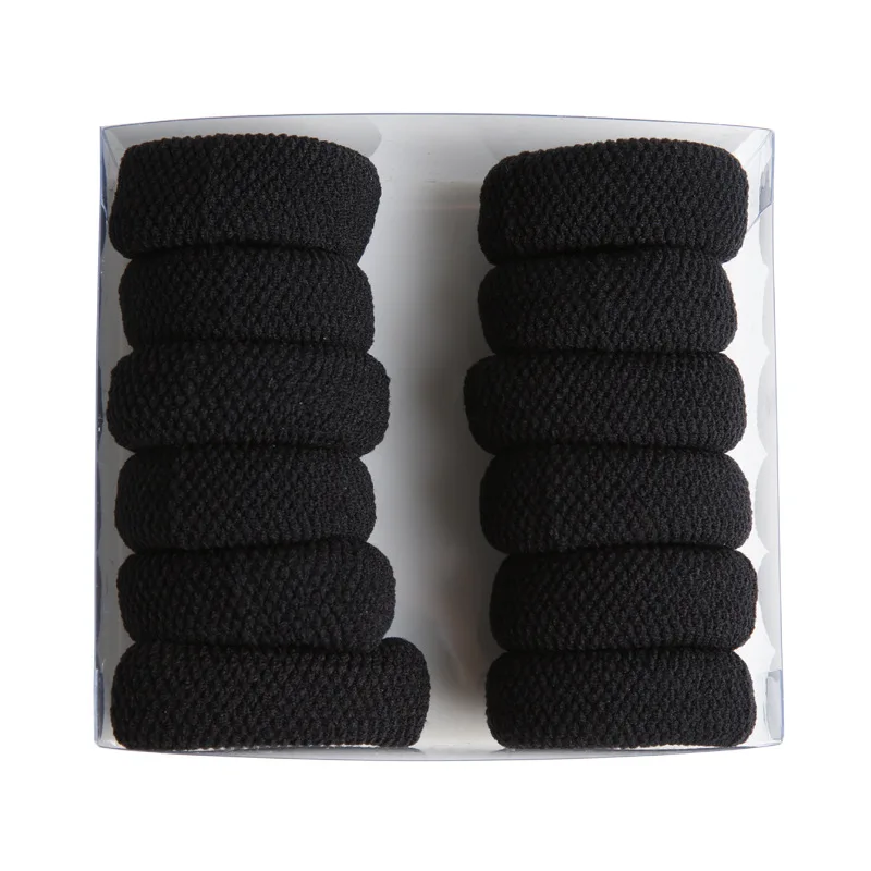 10PCS Big High Elastic Hair Bands Basic Black Wide Side Thick Rubber Band Women Girl Ponytail Holder Scrunchies Hair Accessories
