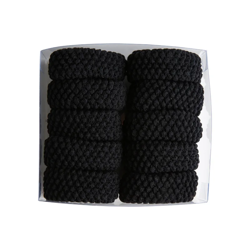 10PCS Big High Elastic Hair Bands Basic Black Wide Side Thick Rubber Band Women Girl Ponytail Holder Scrunchies Hair Accessories