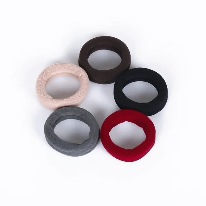 10PCS Big High Elastic Hair Bands Basic Black Wide Side Thick Rubber Band Women Girl Ponytail Holder Scrunchies Hair Accessories