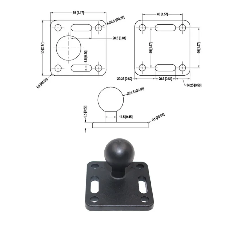 1 Inch Ball Head Motorcycle Base Stand for Garmin DSLR Gopro Xiaomi for Phone GPS Holder Mount Ram Mount Garmin Zumo/TomTom