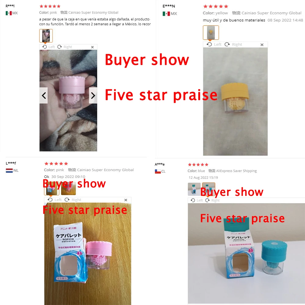 New 1PC Manually Rotatable Contact Lens Cleaner Case Portable Contact Lens Case Plastic Container Storage Holder Tools Accessori