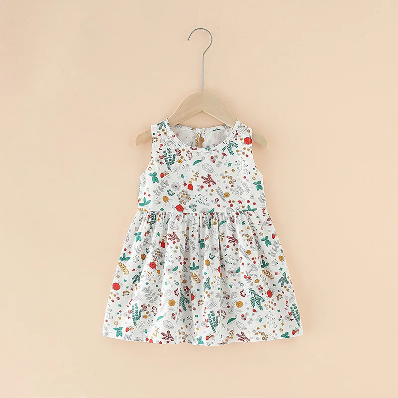 Girl Dress Cotton Summer Kids Clothes Girls Children Flower Dresses Sleeveless Princess Party Outfit Children's Clothing