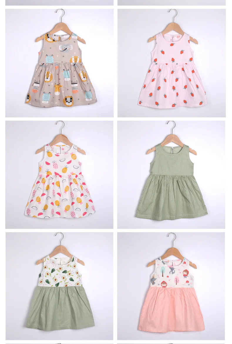 Girl Dress Cotton Summer Kids Clothes Girls Children Flower Dresses Sleeveless Princess Party Outfit Children's Clothing