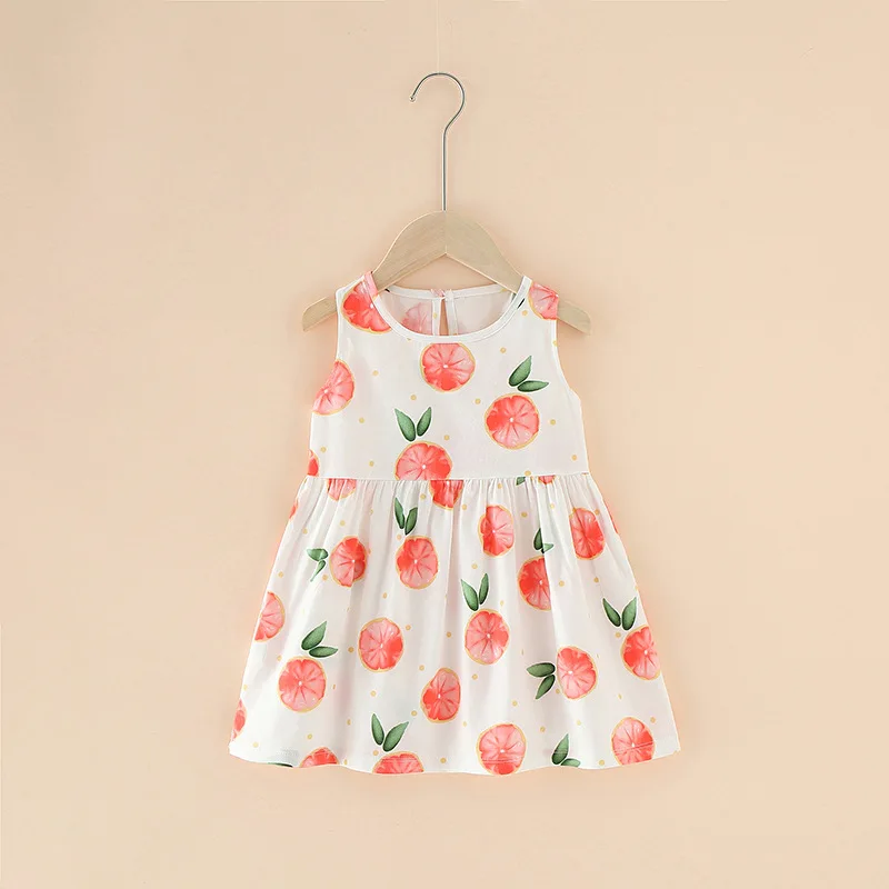 Girl Dress Cotton Summer Kids Clothes Girls Children Flower Dresses Sleeveless Princess Party Outfit Children's Clothing