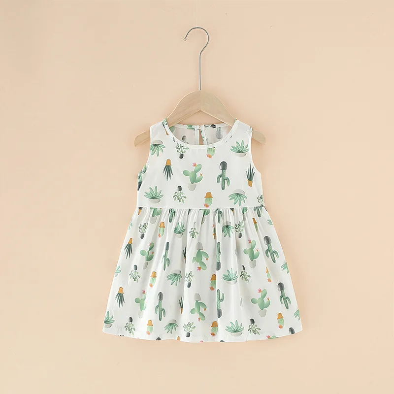 Girl Dress Cotton Summer Kids Clothes Girls Children Flower Dresses Sleeveless Princess Party Outfit Children's Clothing