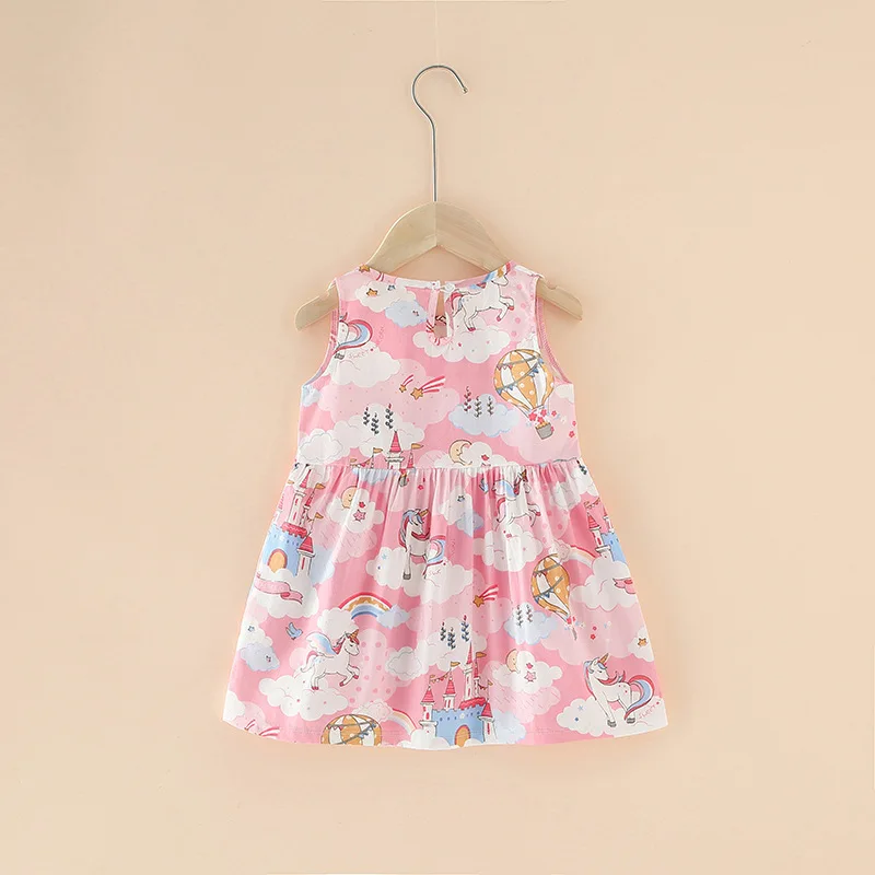 Girl Dress Cotton Summer Kids Clothes Girls Children Flower Dresses Sleeveless Princess Party Outfit Children's Clothing