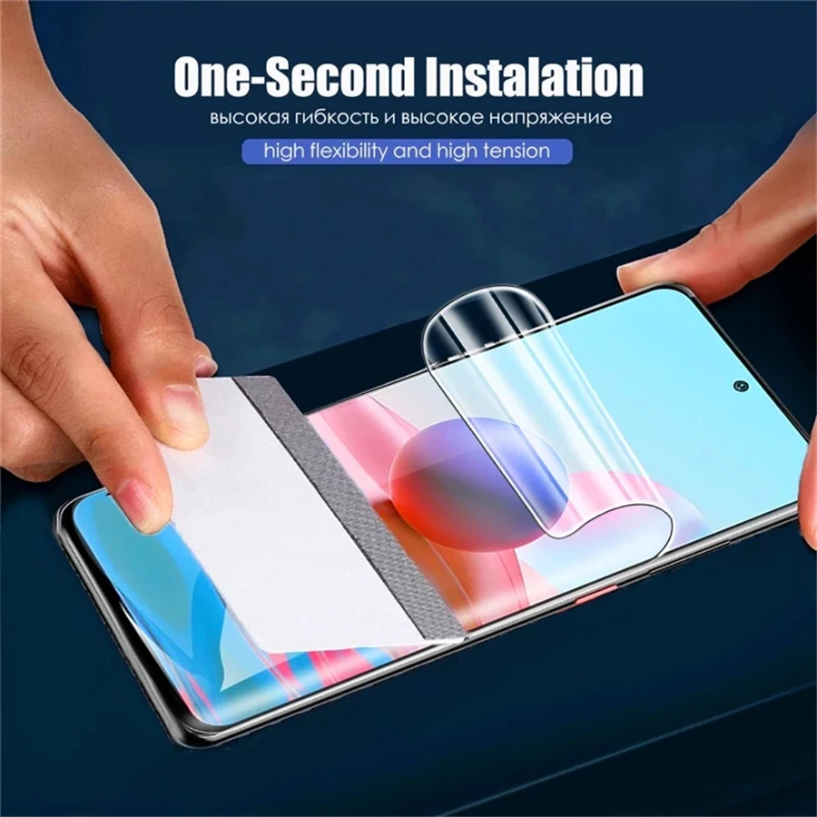 10000D Hydrogel Film For Xiaomi Redmi Note 10 9 8 Pro Screen Protector For Redmi 10 9C 8 7 6 9A K40 Pro Note 10S 9 8 T Not Glass