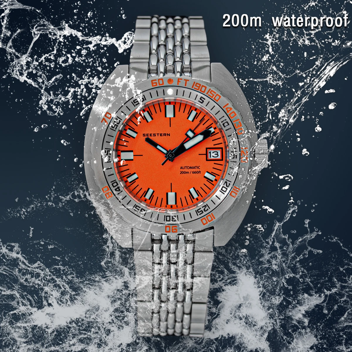 Top Brand Diver Watch Men SUB300T Automatic Mechanical Sapphire Glass Luminous Date 200m Turn Bracelet Seestern Wristwatch Retro
