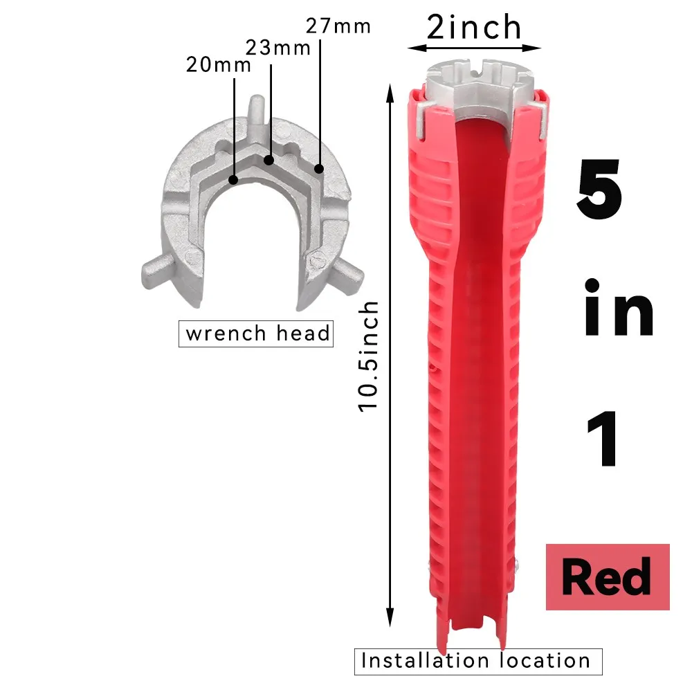 8 In 1 Flume Wrench Anti-slip Kitchen Sink Key Repair Wrench Bathroom Faucet Assembly Plumbing Installation Wrench Set