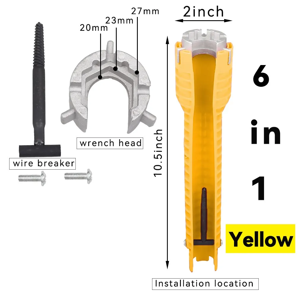 8 In 1 Flume Wrench Anti-slip Kitchen Sink Key Repair Wrench Bathroom Faucet Assembly Plumbing Installation Wrench Set