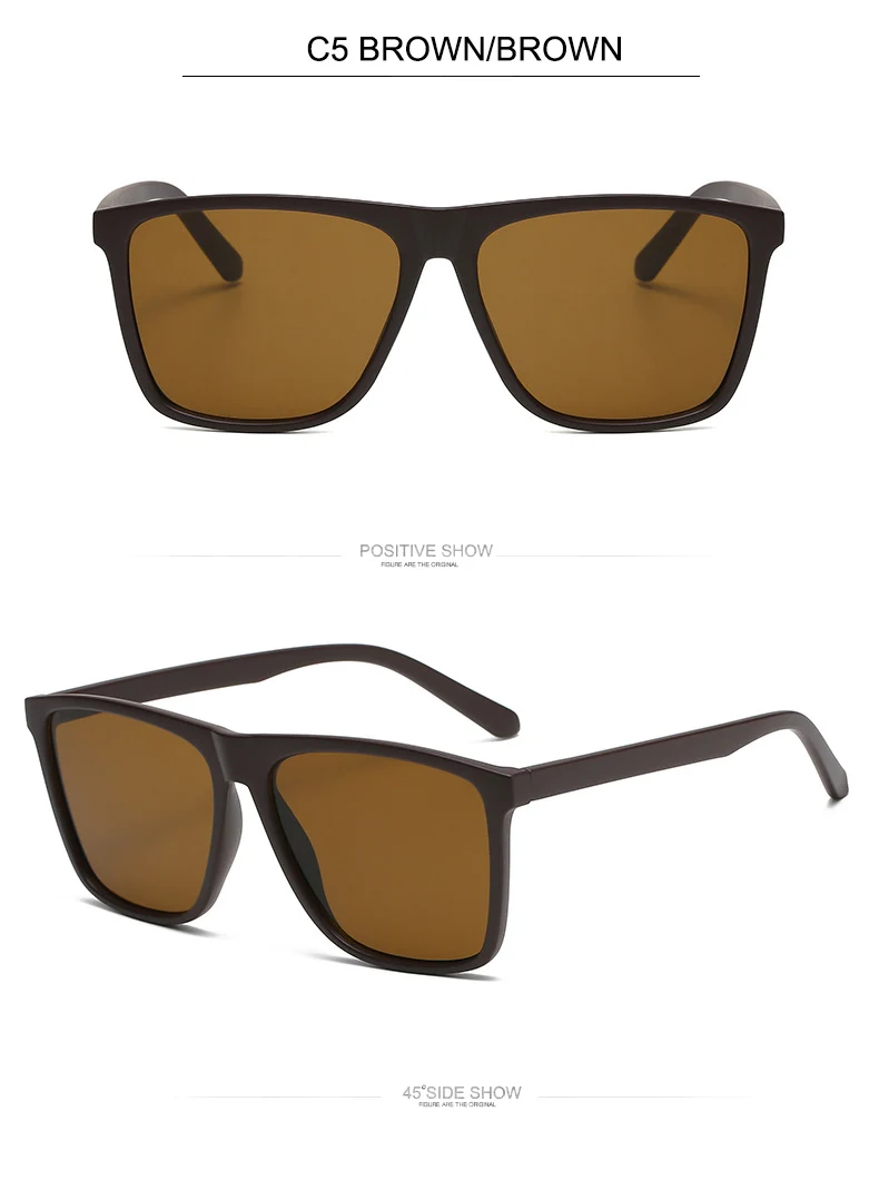 OEC CPO Square Men Sunglasses Big Frame Sunglasses Women Fashion Yellow Lens Sun Glasses Female Drive Beach Eyewear UV400 Glass