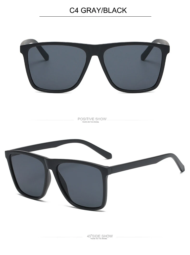 OEC CPO Square Men Sunglasses Big Frame Sunglasses Women Fashion Yellow Lens Sun Glasses Female Drive Beach Eyewear UV400 Glass