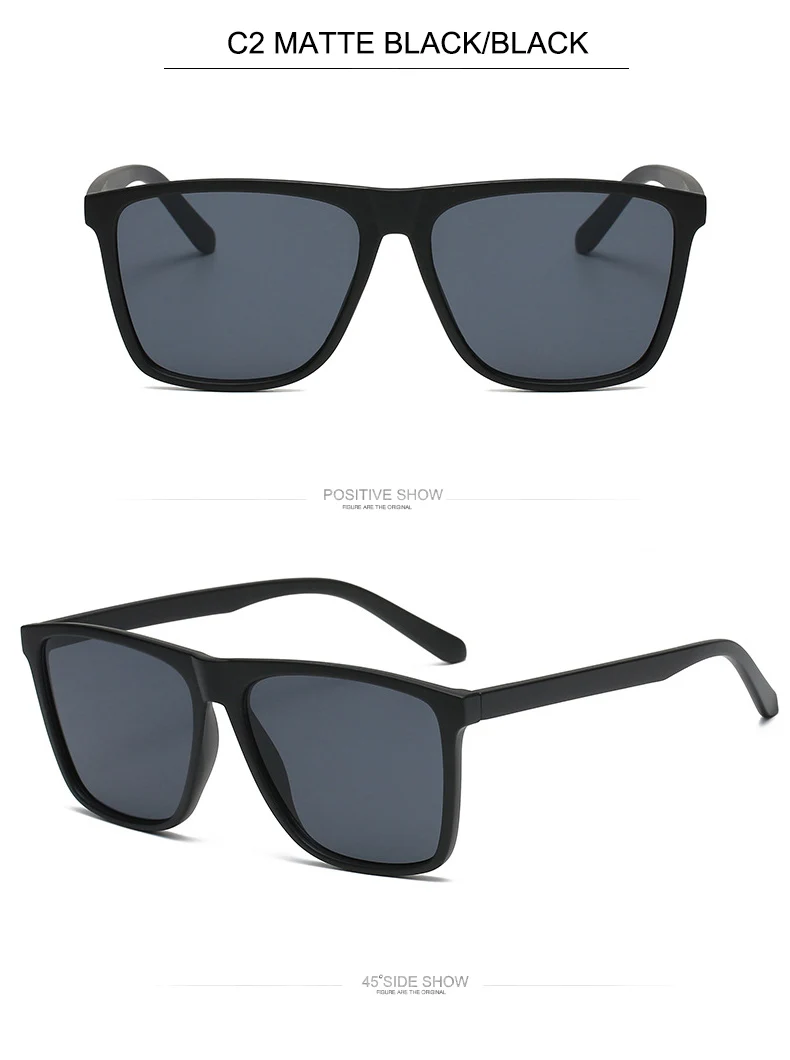 OEC CPO Square Men Sunglasses Big Frame Sunglasses Women Fashion Yellow Lens Sun Glasses Female Drive Beach Eyewear UV400 Glass
