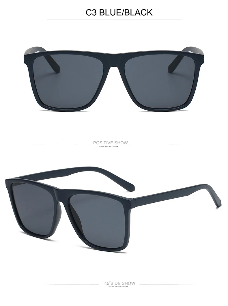 OEC CPO Square Men Sunglasses Big Frame Sunglasses Women Fashion Yellow Lens Sun Glasses Female Drive Beach Eyewear UV400 Glass