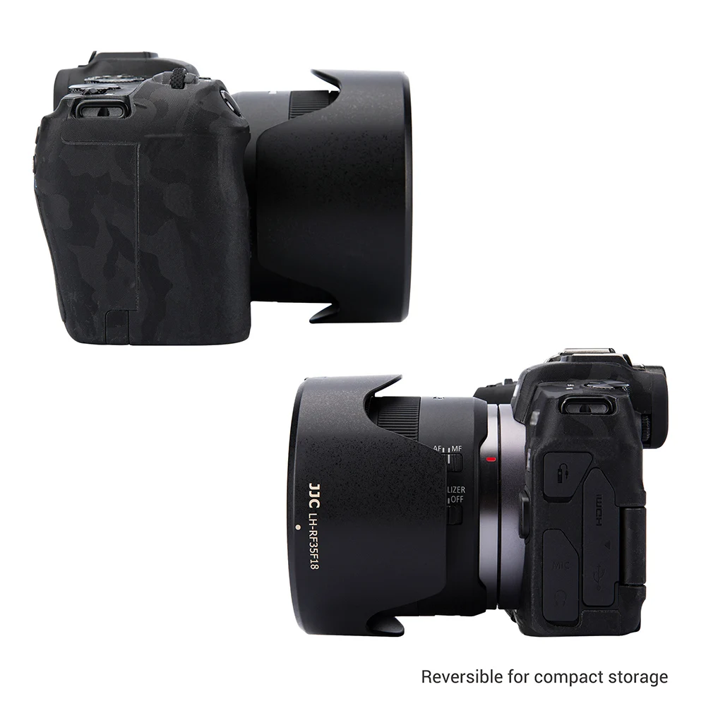 JJC Reversible RF 35mm Lens Hood Compatible With Canon RF 35mm F1.8 MACRO IS STM Lens for Canon EOS R RP Ra R5 R6 R7 R10 R3 C70