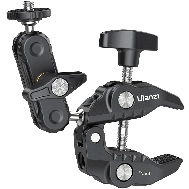Ulanzi Metal Super Clamp with Double Ballhead Magic Arm for Camera Light Mic Video Monitor Clamp 1/4 3/8 Thread For Rods Hook