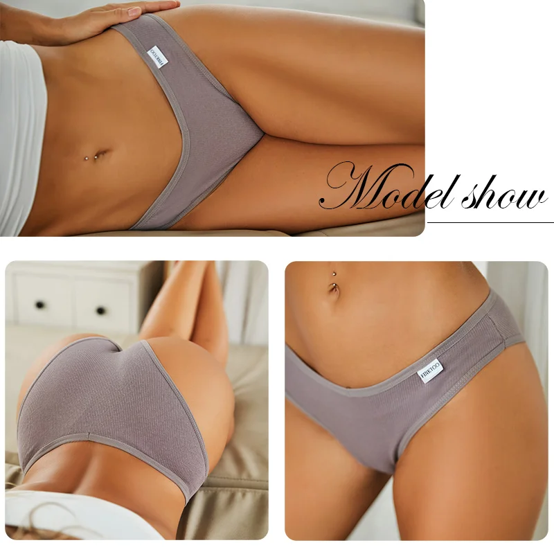 FINETOO 3Pcs/Set Women's Cotton Panties Fashion Letter Underpants Female Low-rise Briefs Underwear Sexy Ladies Lingerie M-2XL