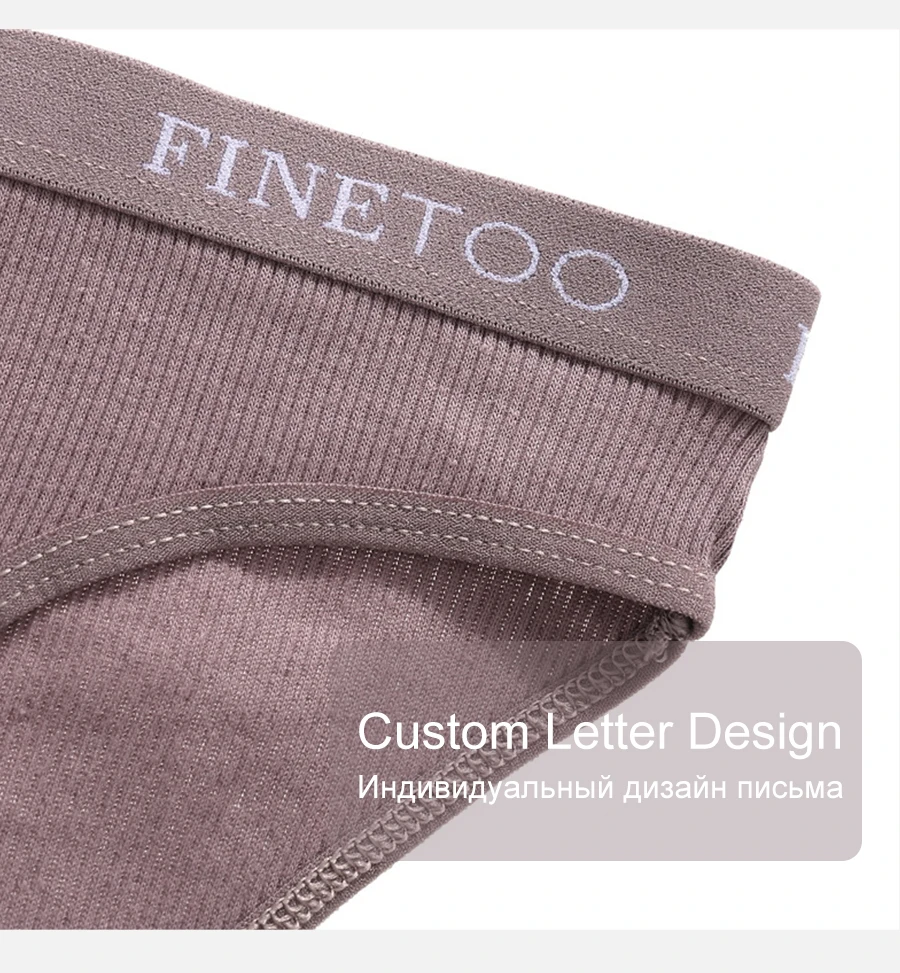 FINETOO 3Pcs/Set Women's Cotton Panties Fashion Letter Underpants Female Low-rise Briefs Underwear Sexy Ladies Lingerie M-2XL