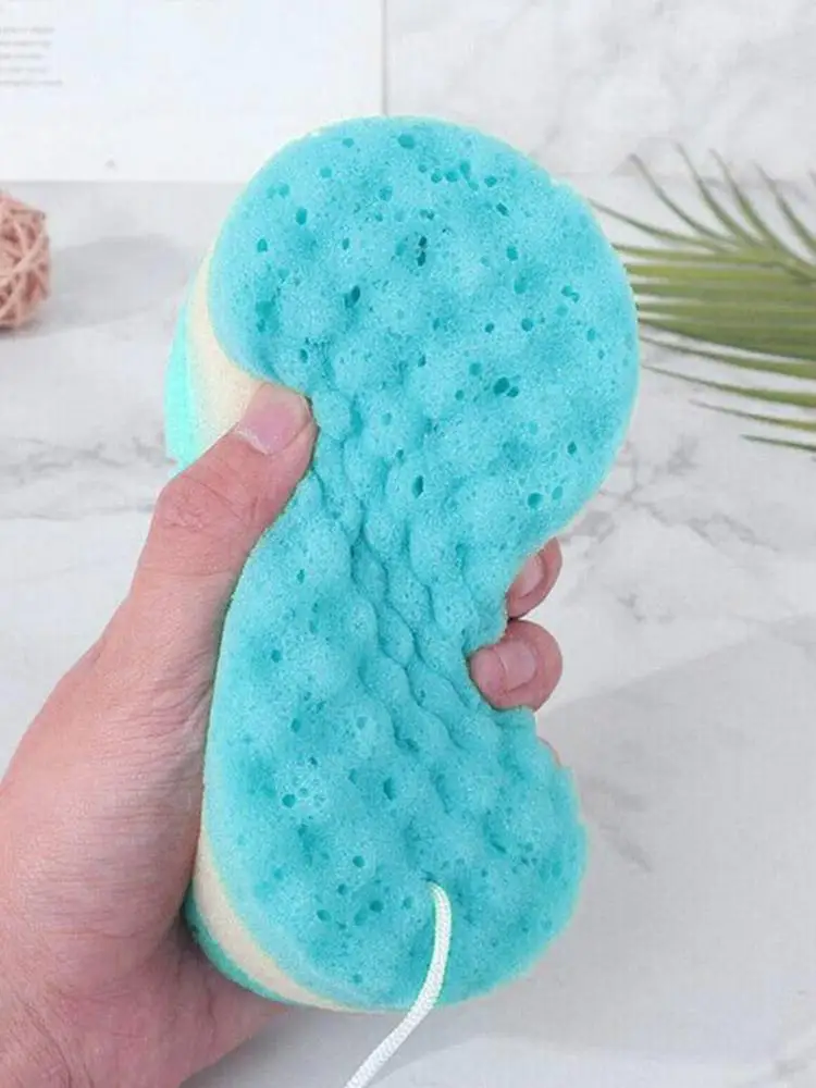 Three-layer Bath Sponge Body Brush Skin Clean Massage Cleaning Shower Brushes Kids Adults Foam Scrubbing Towel Rope Holder