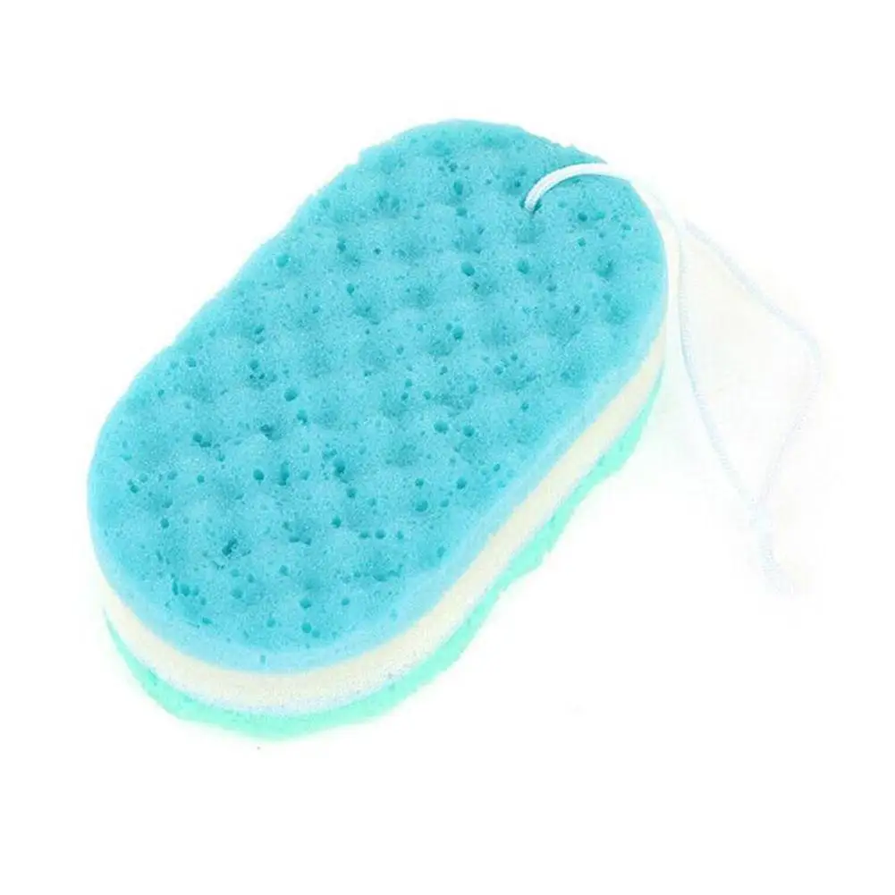 Three-layer Bath Sponge Body Brush Skin Clean Massage Cleaning Shower Brushes Kids Adults Foam Scrubbing Towel Rope Holder