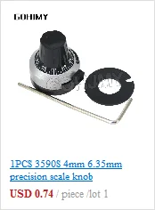 1Set 3590S Precision Multiturn (1PCS Potentiometer 10 Ring Adjustable Resistor+1PCS Turns Counting Dial Rotary 6.35mm Knob)