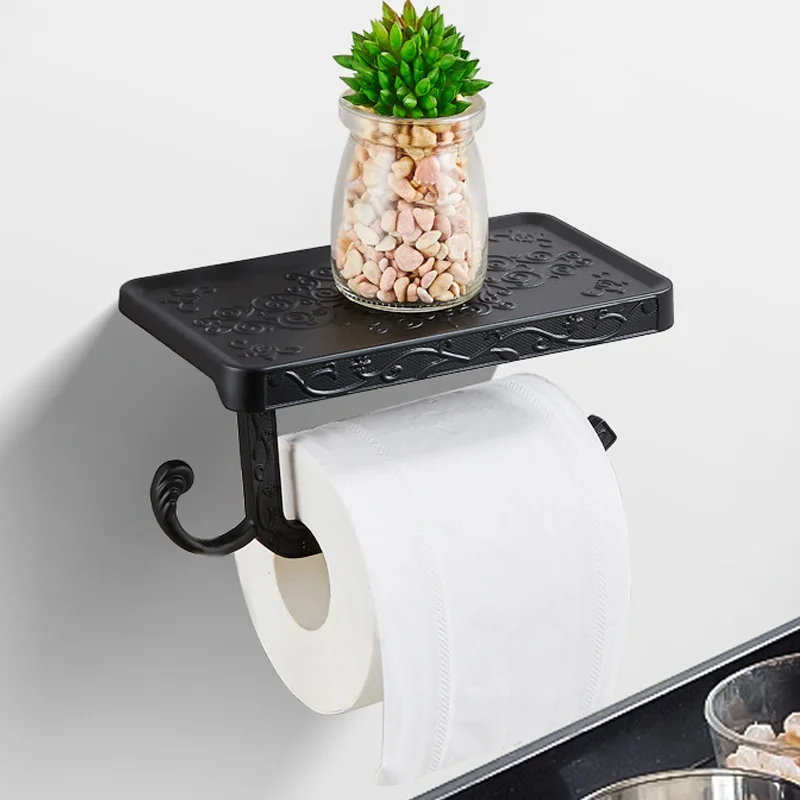 Antique Brass Toilet Paper Holder Bathroom Mobile Holder Toilet Tssue Paper Roll Holder Bathroom Storage Rack Accessory YT-1492