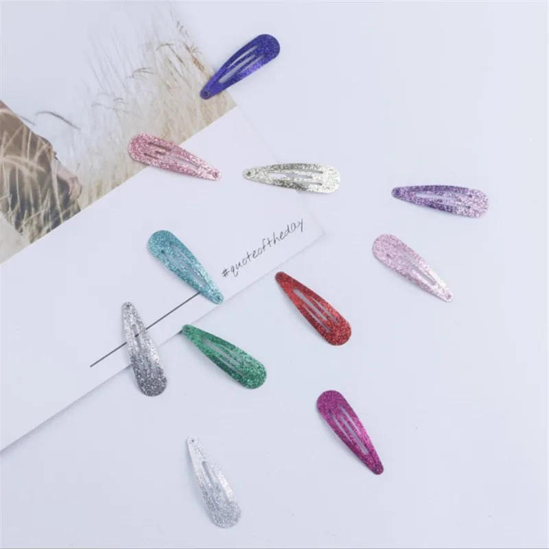 20Pcs/Lot Hair Accessories Candy Color Dripping Glitter Powder Hair Clip Princess Barrette Hairclip Headdress Hairpins for Girls