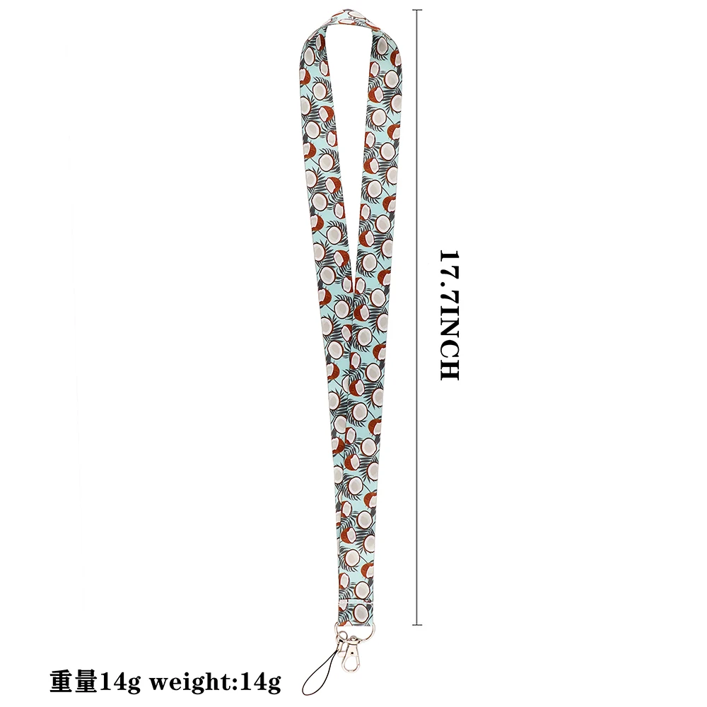 JF1034 Summer Fruit Pattern Watermelon Strawberry Lemon Lanyard For Key ID Card Pass Gym USB Badge Holder DIY Hanging Rope