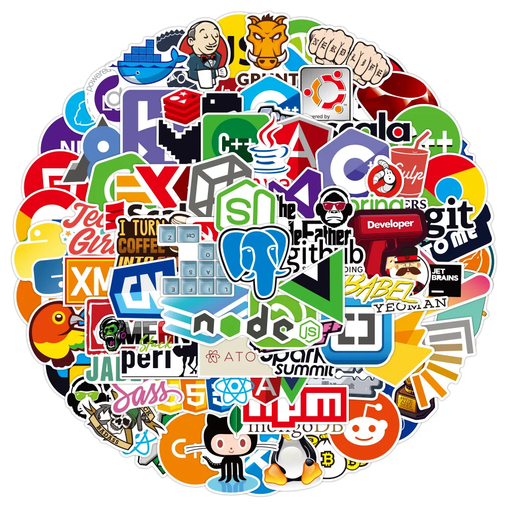 10/30/50/100PCS Funny Geek Java Programming Stickers Classic Toy Skateboard Motorcycle Laptop Luggage Joke Waterproof Sticker