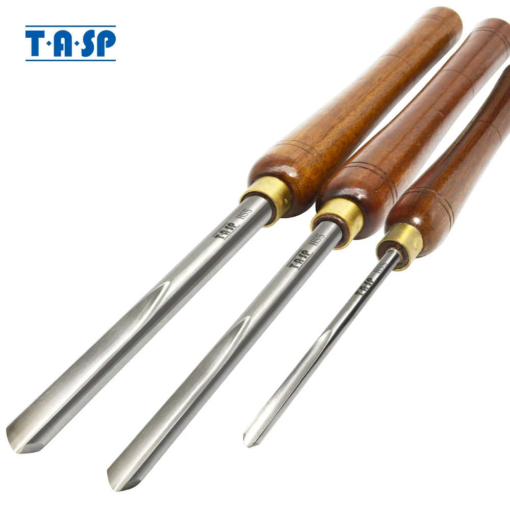 TASP HSS Woodturning Tools 1/2" 3/8" Bowl Gouge 1/4" Spindle Gouge Woodworking Roughing Turning Chisels for Wood Lathe Tools