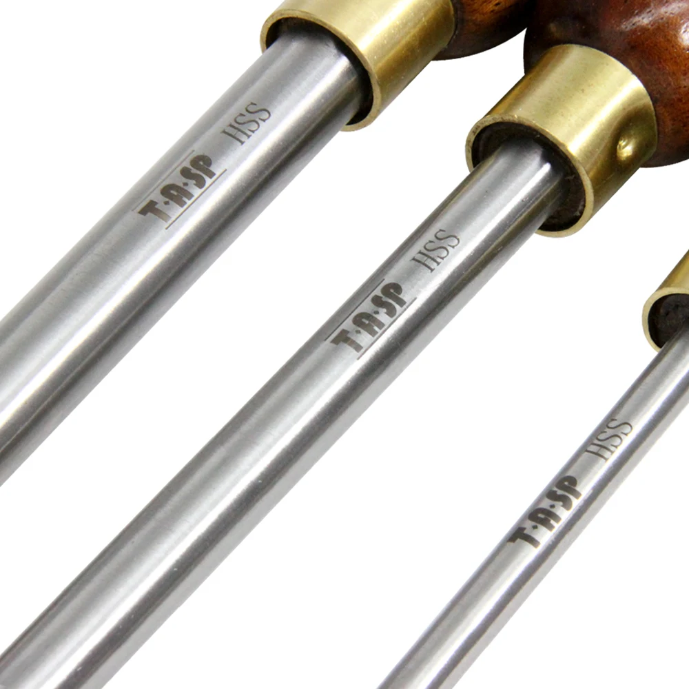 TASP HSS Woodturning Tools 1/2" 3/8" Bowl Gouge 1/4" Spindle Gouge Woodworking Roughing Turning Chisels for Wood Lathe Tools