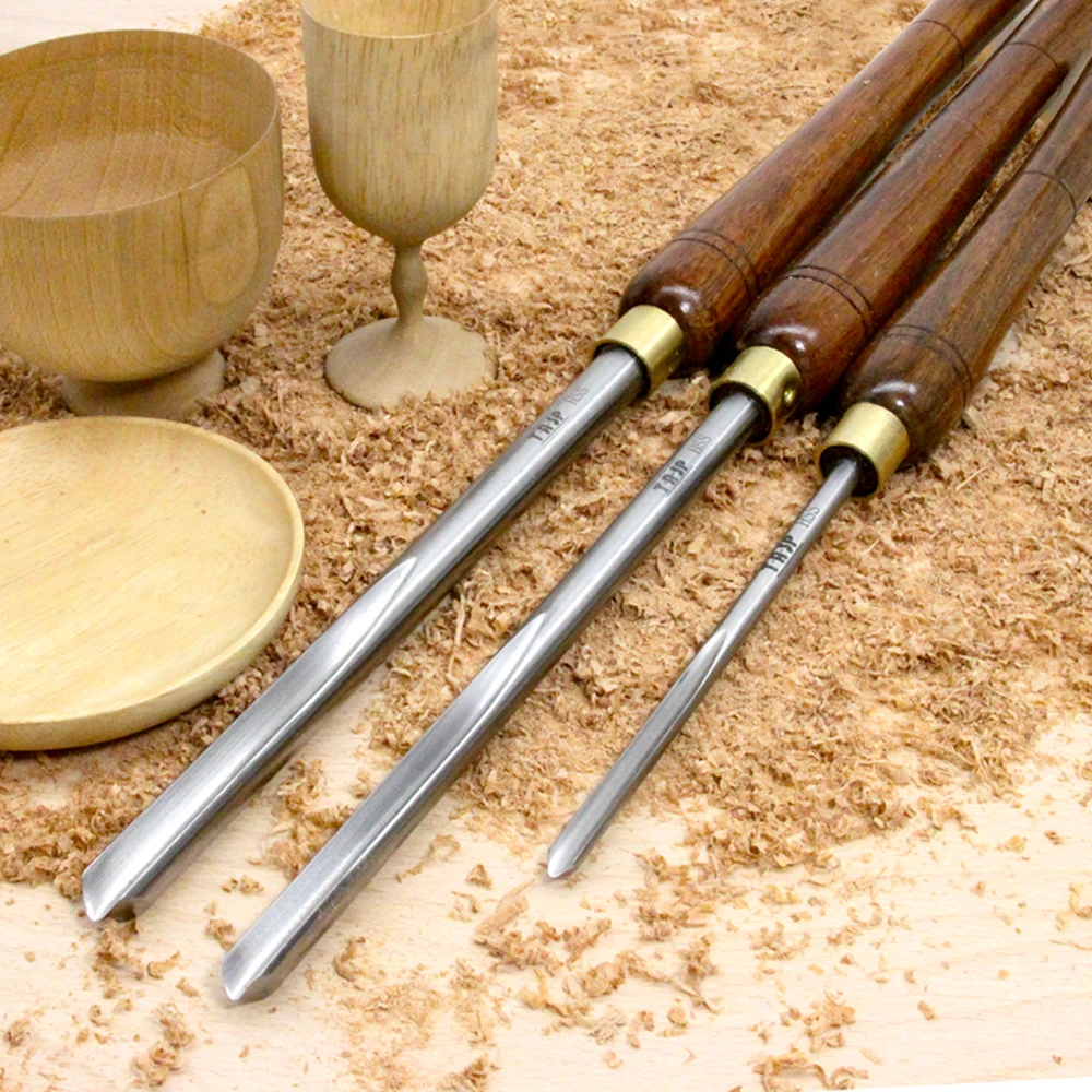 TASP HSS Woodturning Tools 1/2" 3/8" Bowl Gouge 1/4" Spindle Gouge Woodworking Roughing Turning Chisels for Wood Lathe Tools